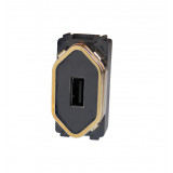 Modulo USB 2a - Novara Preto Brilhante Gold